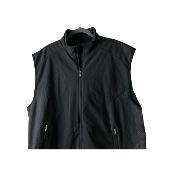 Greg Norman XXL Mens Black Diamond Pattern Full Zip Vest with Pockets - Picture 8 of 11